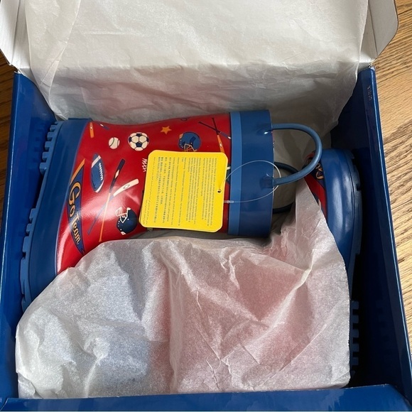 NEW Stephen Joseph Youth Sports Rain Boot Red Blue Size 9 NWT - Picture 4 of 5